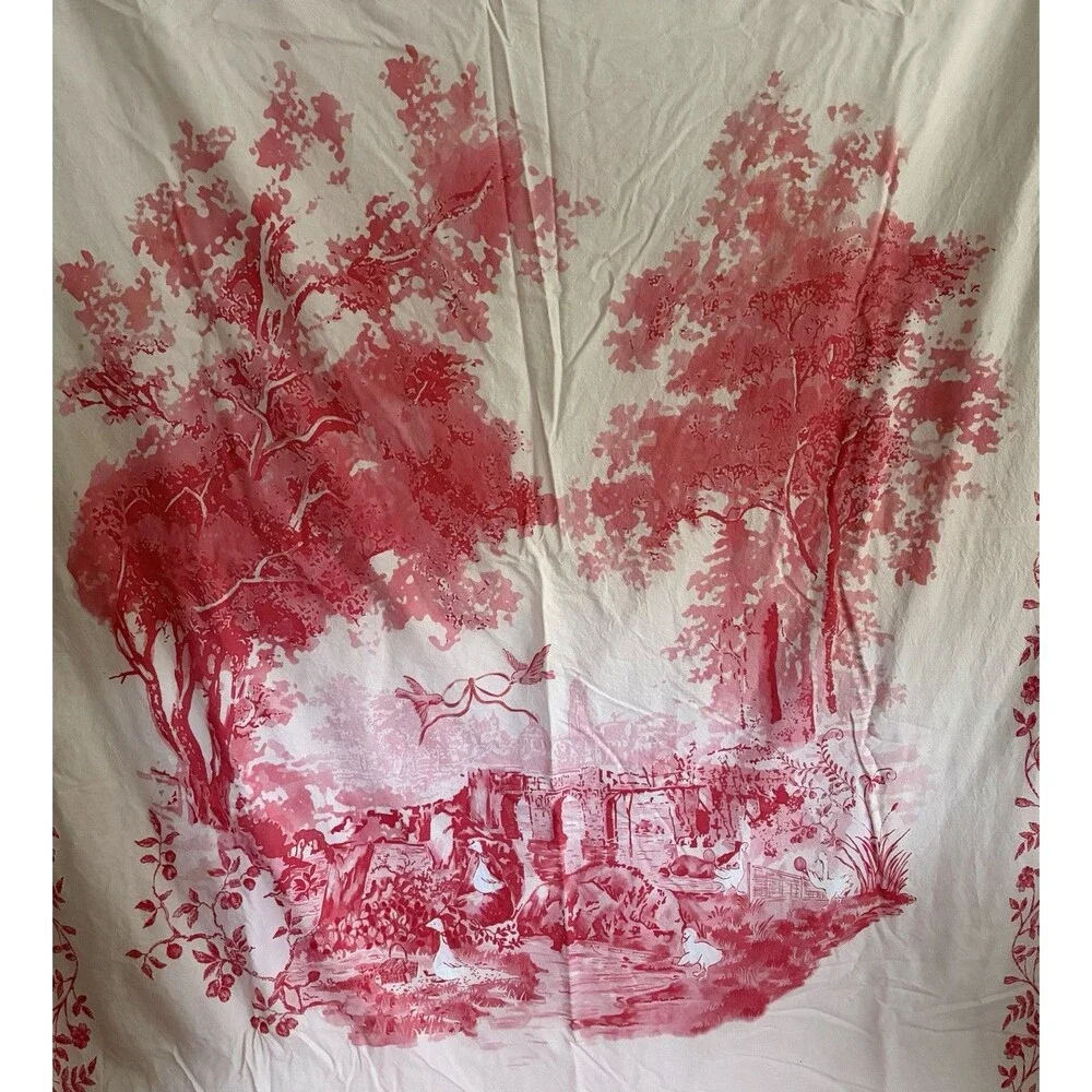 Urban Outfitters UO Home Cotton Pink Goose Toile Breezy Duvet Cover Twin/Twin XL